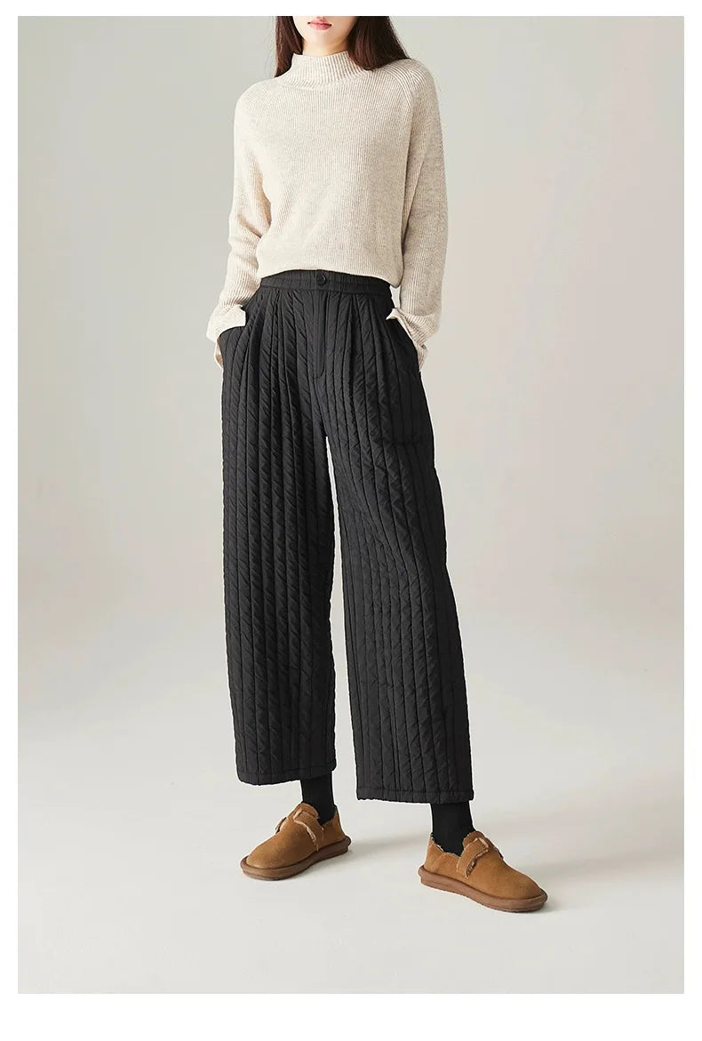 Cotton Wide-Leg Pants for Women - Comfortable Casual Trousers for Everyday Wear - Versatile Fashion Bottoms