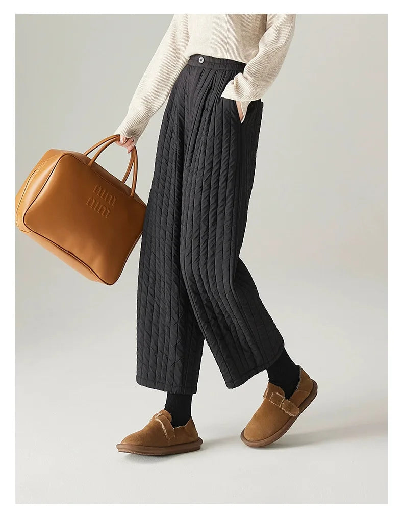 Cotton Wide-Leg Pants for Women - Comfortable Casual Trousers for Everyday Wear - Versatile Fashion Bottoms