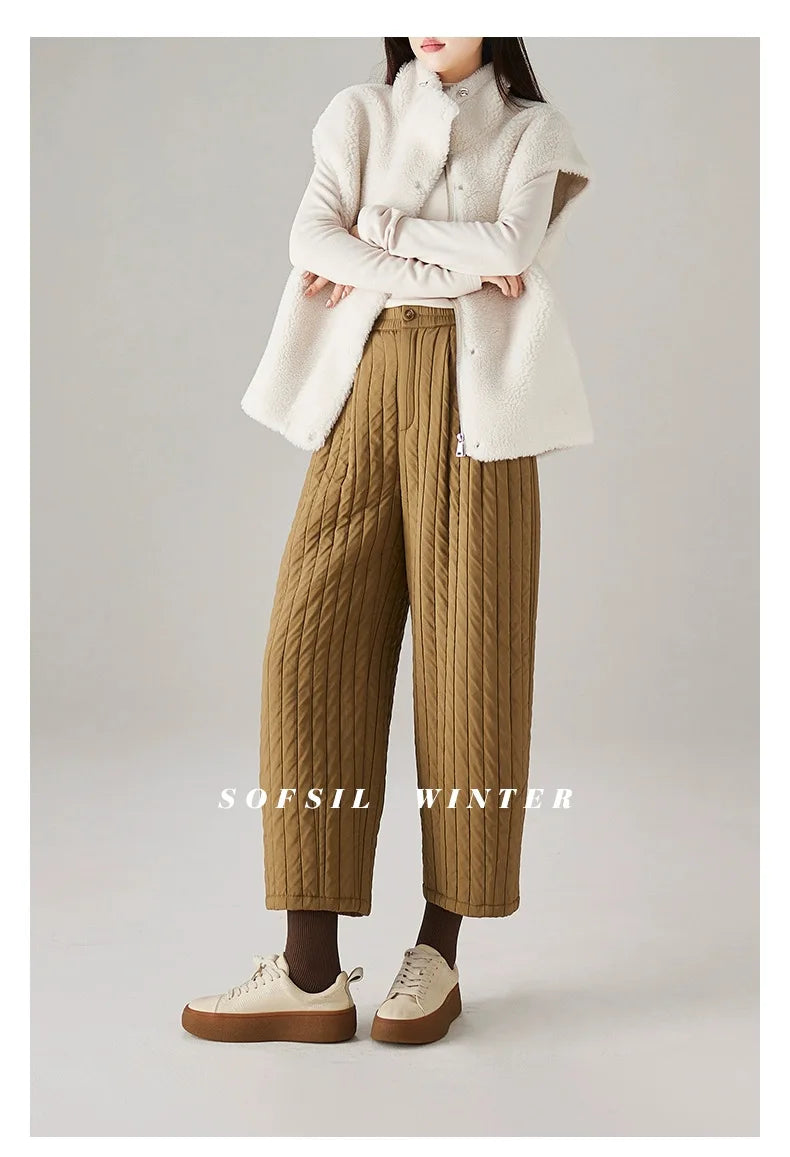 Cotton Wide-Leg Pants for Women - Comfortable Casual Trousers for Everyday Wear - Versatile Fashion Bottoms