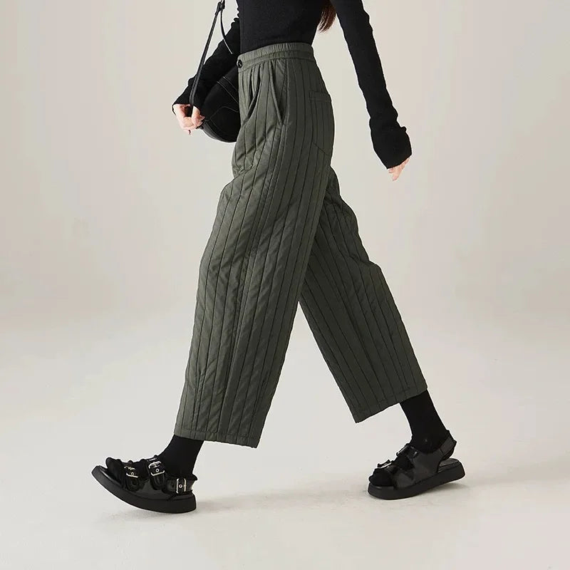 Cotton Wide-Leg Pants for Women - Comfortable Casual Trousers for Everyday Wear - Versatile Fashion Bottoms