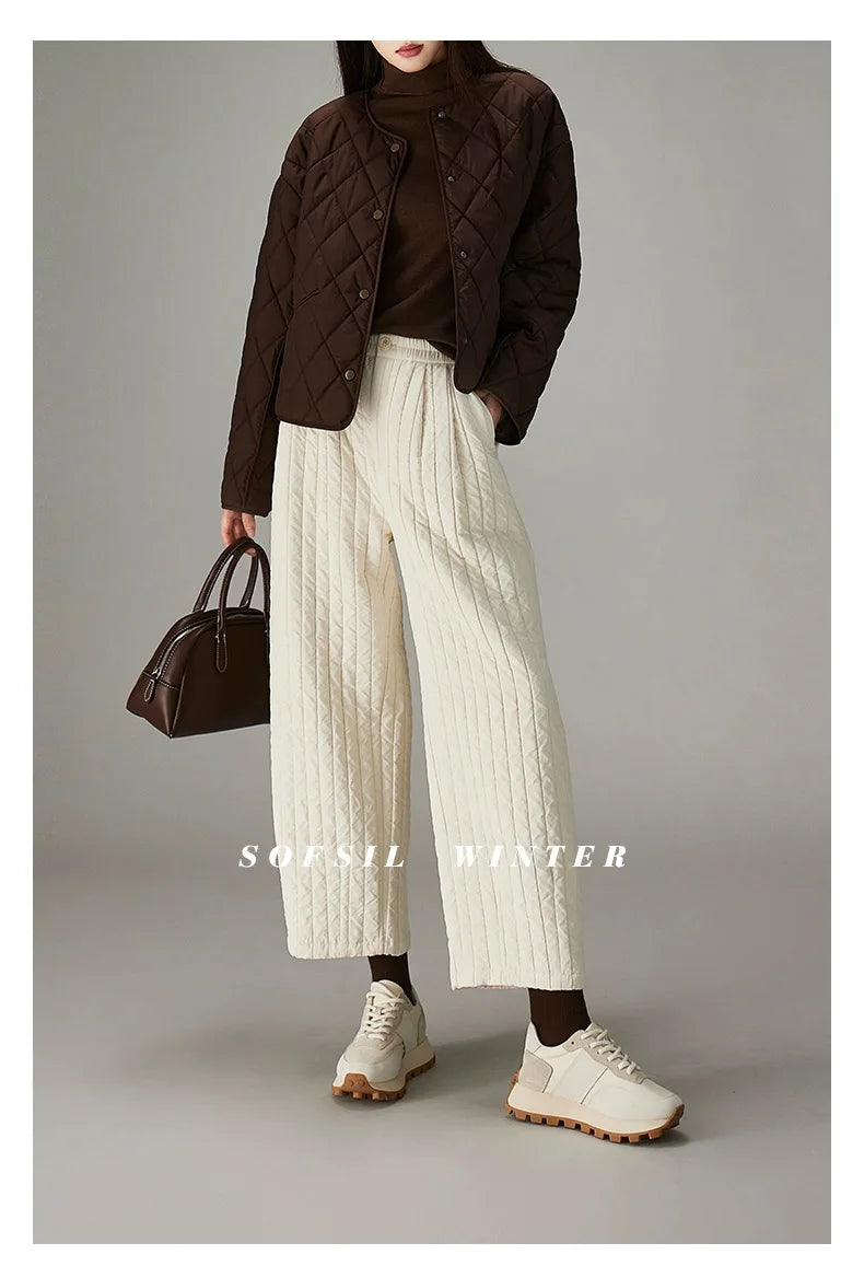 Cotton Wide-Leg Pants for Women - Comfortable Casual Trousers for Everyday Wear - Versatile Fashion Bottoms