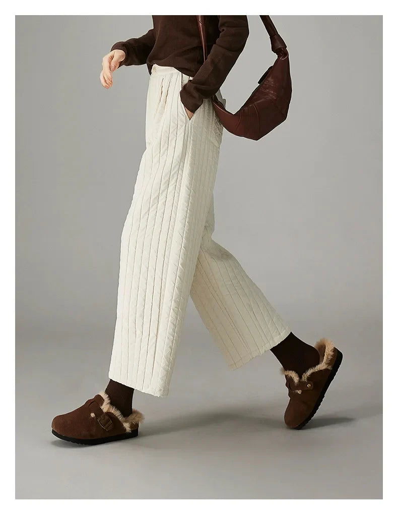 Cotton Wide-Leg Pants for Women - Comfortable Casual Trousers for Everyday Wear - Versatile Fashion Bottoms