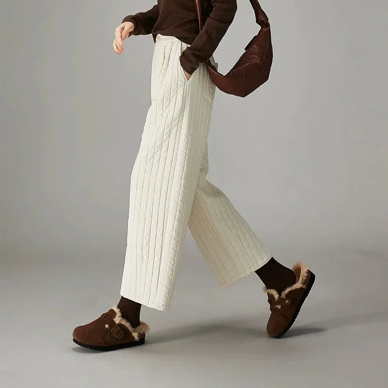 Cotton Wide-Leg Pants for Women - Comfortable Casual Trousers for Everyday Wear - Versatile Fashion Bottoms