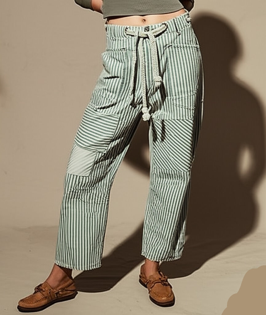 Cove Stripe Pants - Lightweight Cotton Blend - Casual Striped Trousers for Everyday Wear - Available in Multiple Sizes