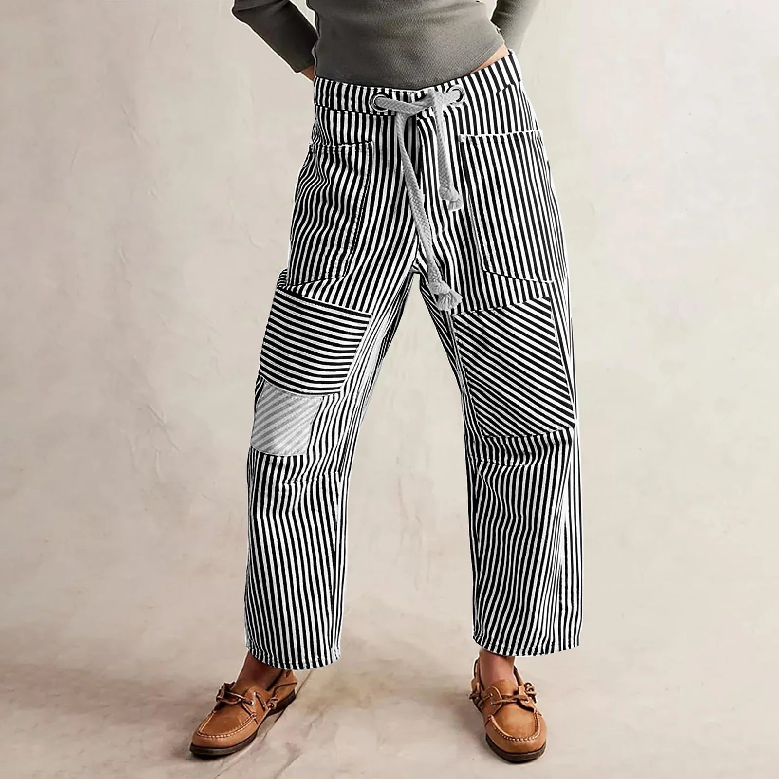 Cove Stripe Pants - Lightweight Cotton Blend - Casual Striped Trousers for Everyday Wear - Available in Multiple Sizes