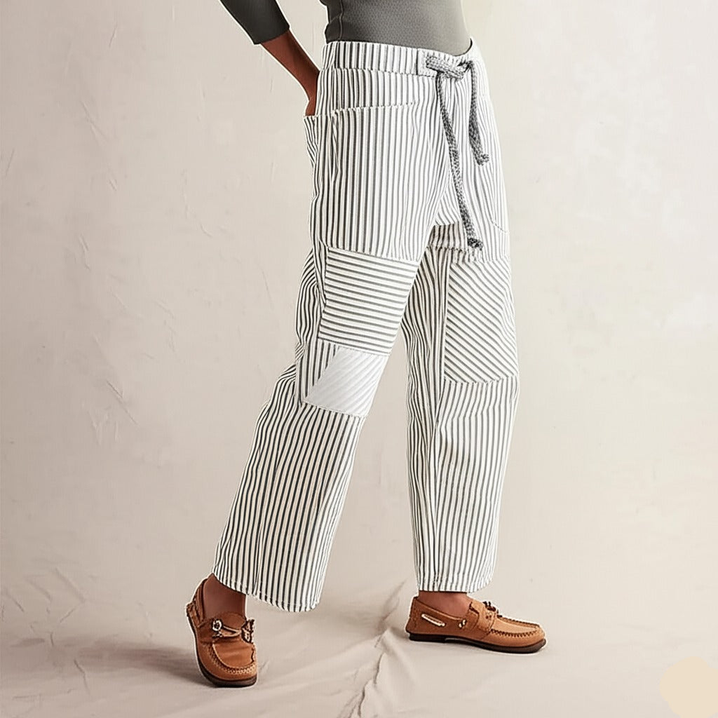 Cove Stripe Pants - Lightweight Cotton Blend - Casual Striped Trousers for Everyday Wear - Available in Multiple Sizes