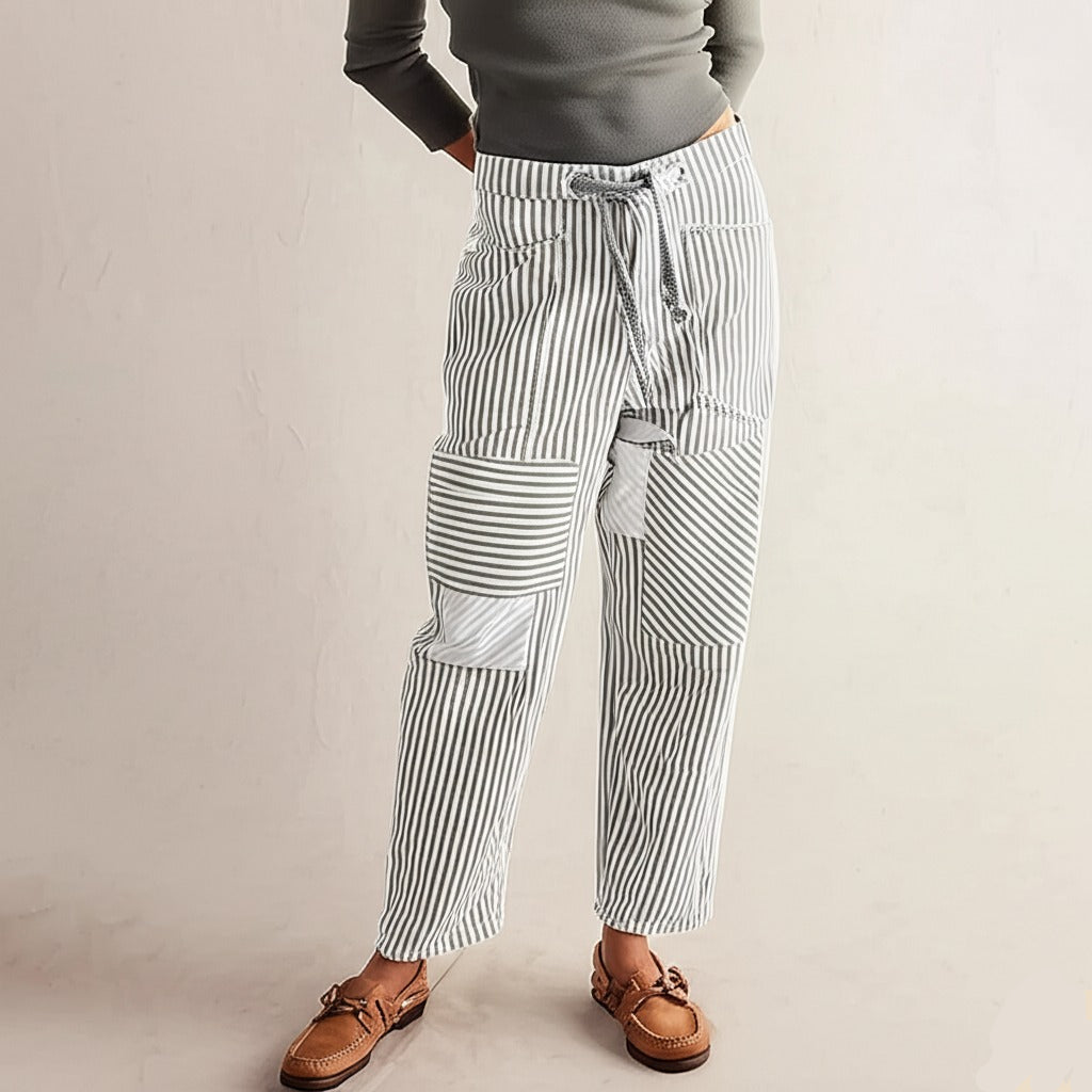 Cove Stripe Pants - Lightweight Cotton Blend - Casual Striped Trousers for Everyday Wear - Available in Multiple Sizes