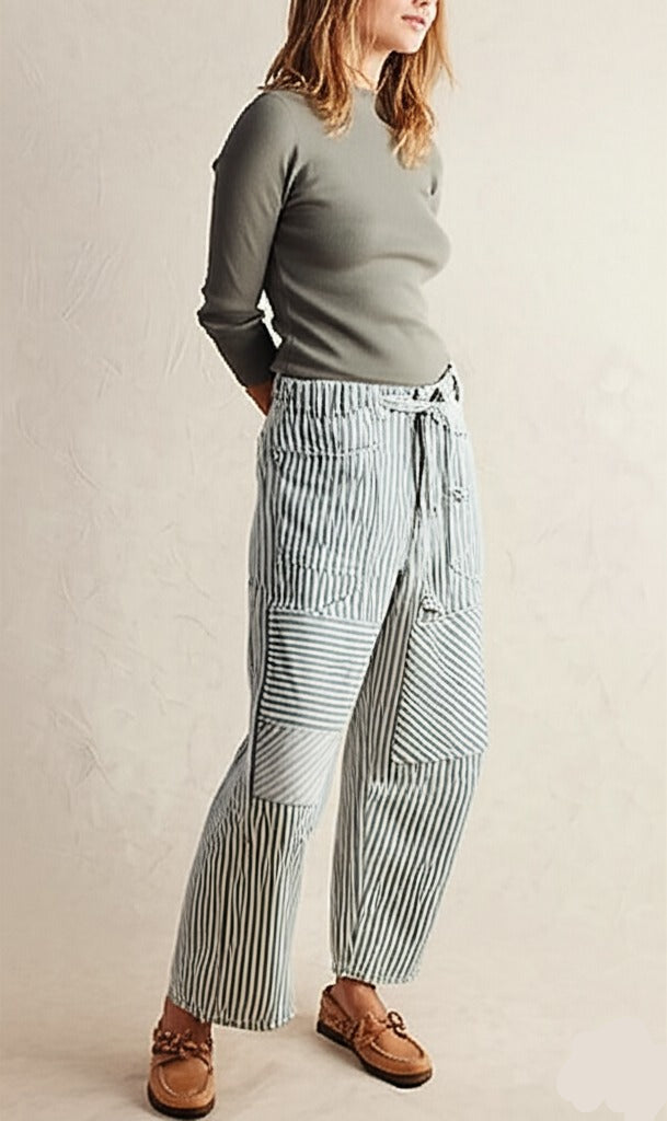 Cove Stripe Pants - Lightweight Cotton Blend - Casual Striped Trousers for Everyday Wear - Available in Multiple Sizes