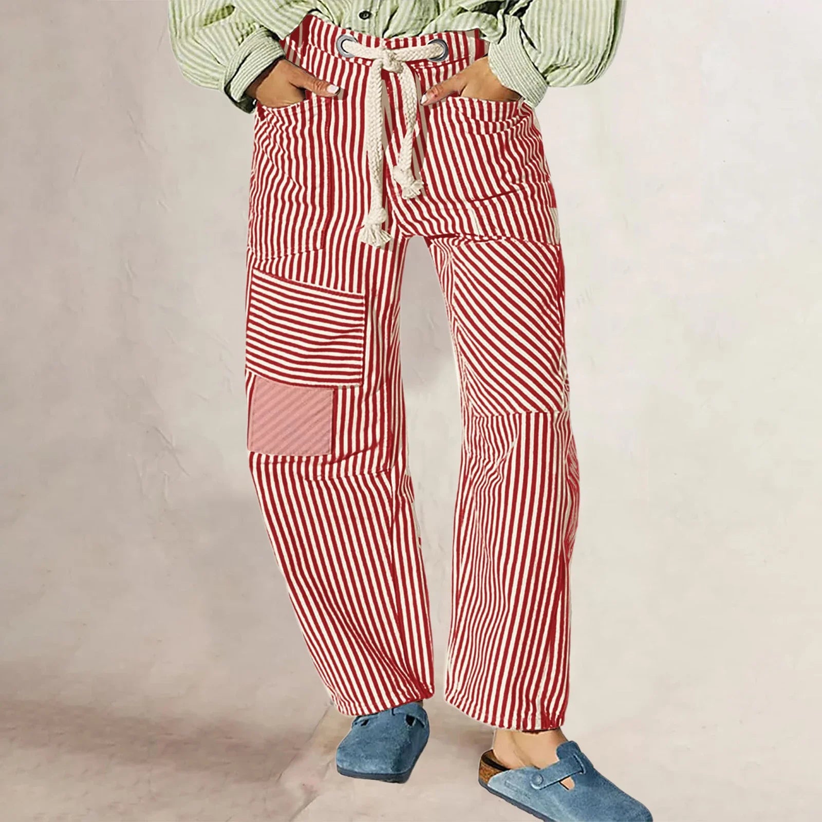 Cove Stripe Pants - Lightweight Cotton Blend - Casual Striped Trousers for Everyday Wear - Available in Multiple Sizes