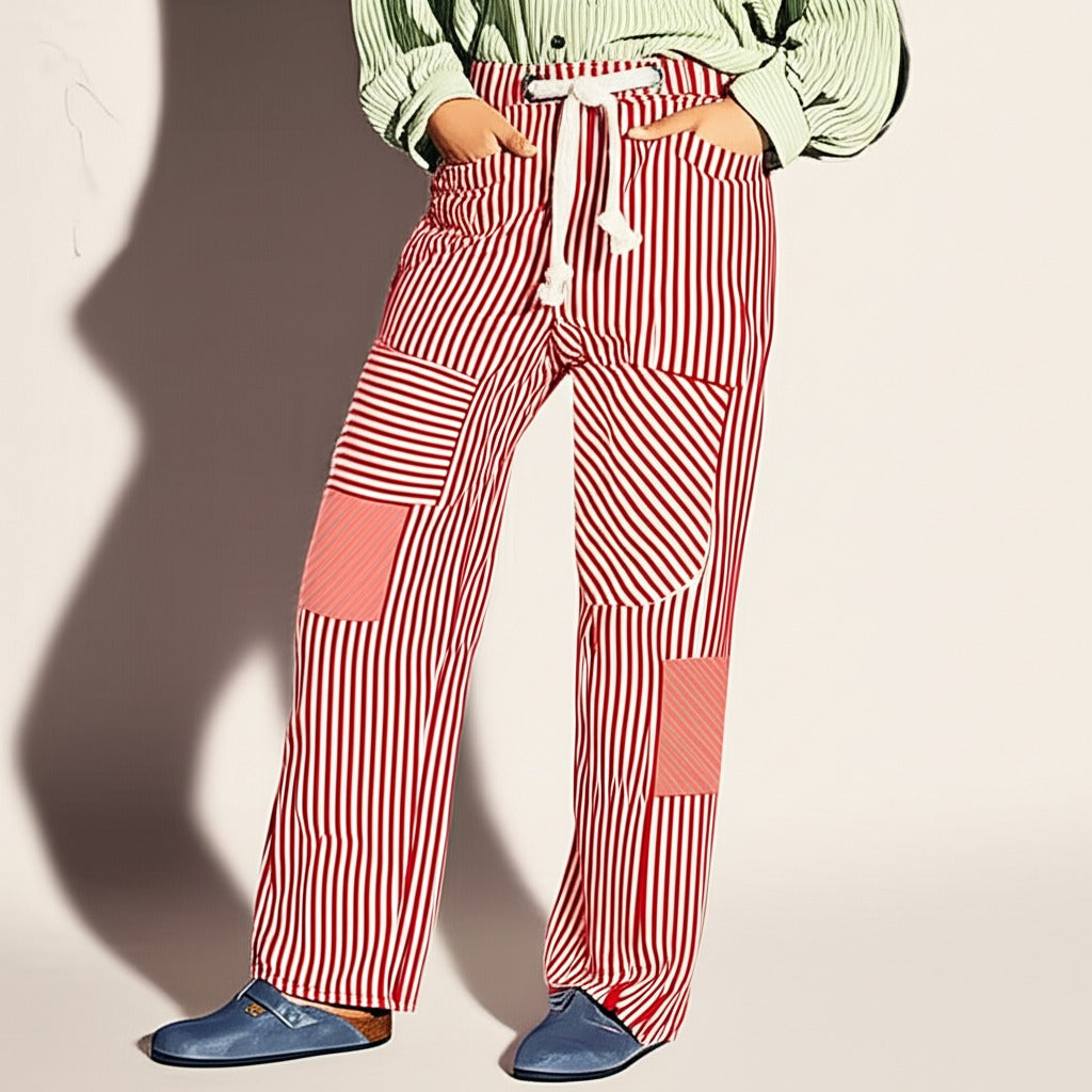 Cove Stripe Pants - Lightweight Cotton Blend - Casual Striped Trousers for Everyday Wear - Available in Multiple Sizes