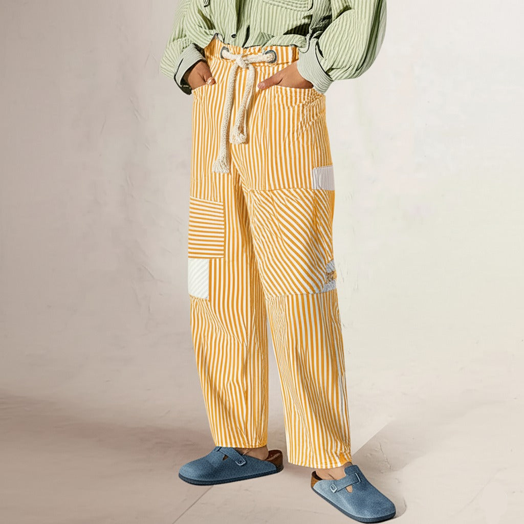 Cove Stripe Pants - Lightweight Cotton Blend - Casual Striped Trousers for Everyday Wear - Available in Multiple Sizes