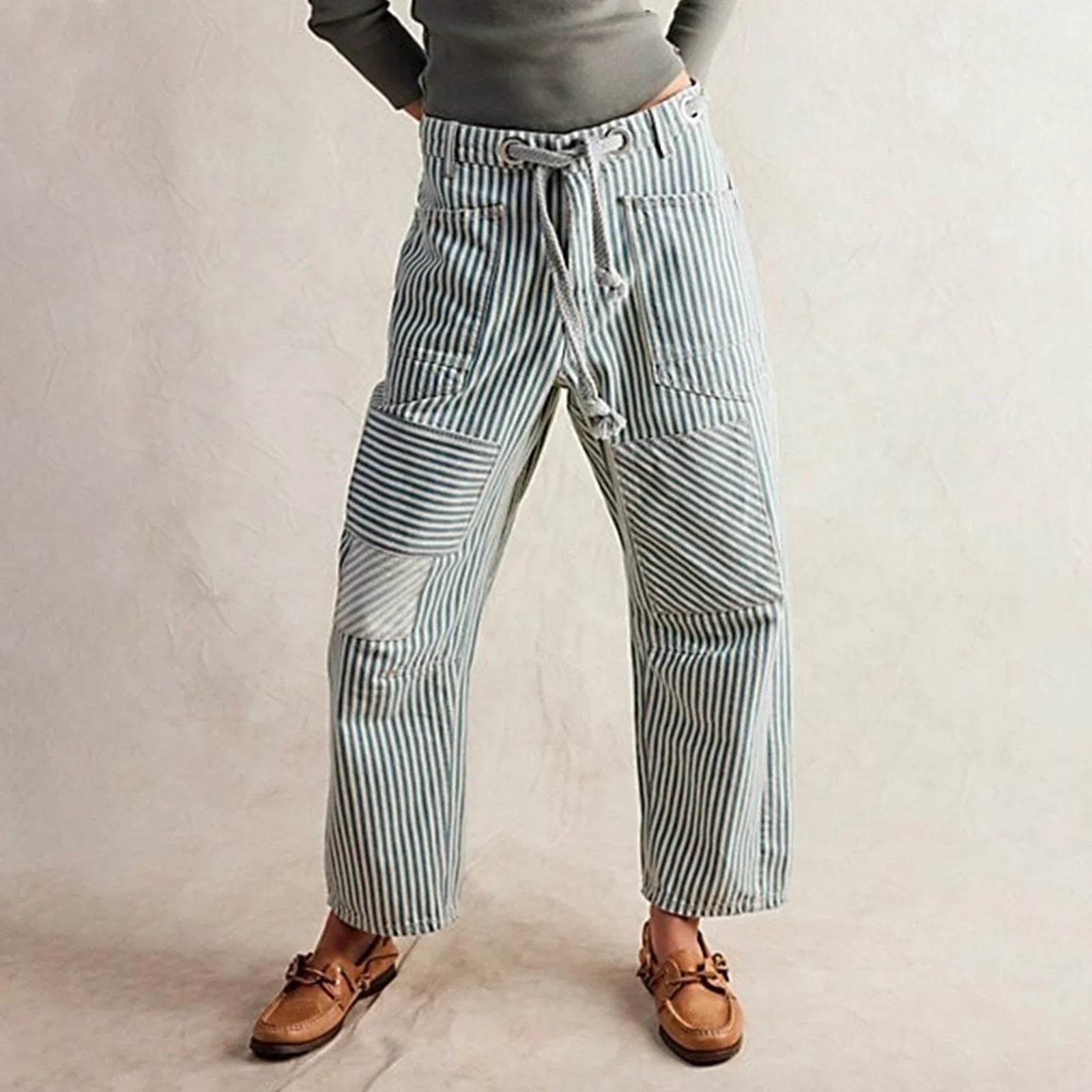 Cove Stripe Pants - Lightweight Cotton Blend - Casual Striped Trousers for Everyday Wear - Available in Multiple Sizes