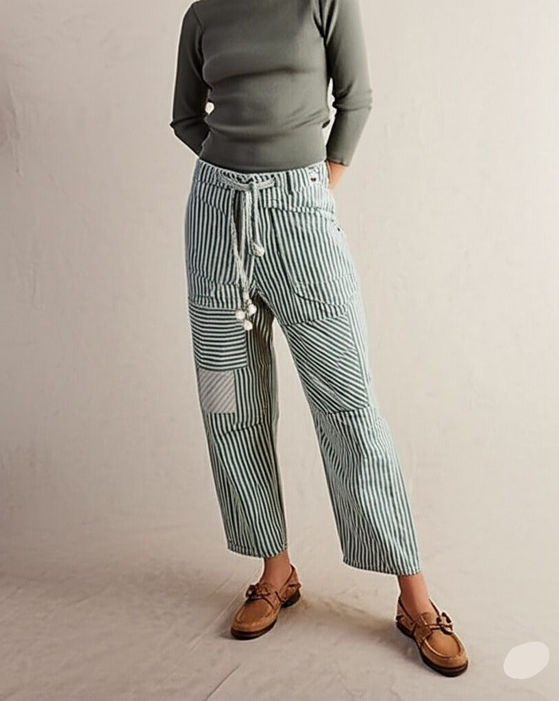 Cove Stripe Pants - Lightweight Cotton Blend - Casual Striped Trousers for Everyday Wear - Available in Multiple Sizes