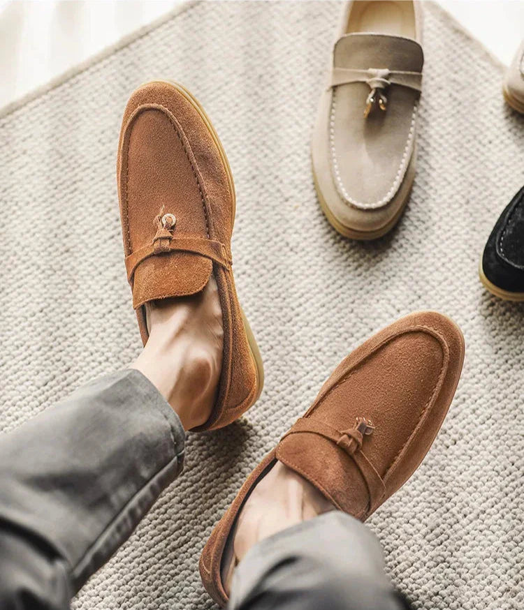 Cow Suede Loafers for Men | Comfortable Casual Slip-On Shoes | Versatile Footwear for Everyday Wear