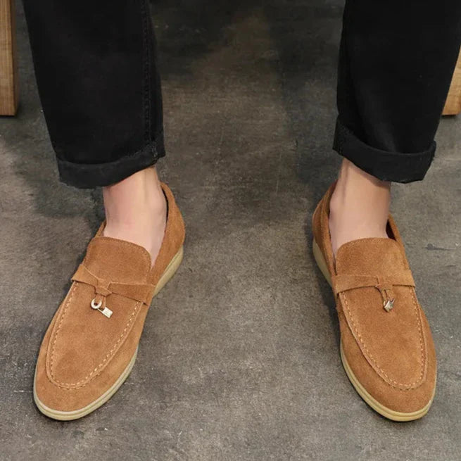 Cow Suede Loafers for Men | Comfortable Casual Slip-On Shoes | Versatile Footwear for Everyday Wear