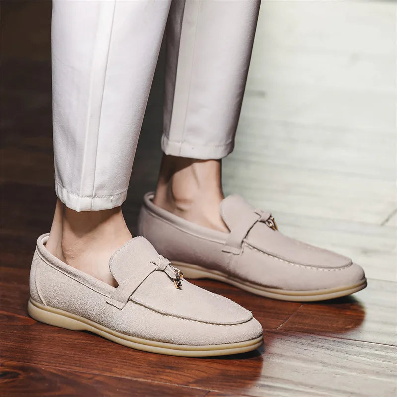 Cow Suede Loafers for Men | Comfortable Casual Slip-On Shoes | Versatile Footwear for Everyday Wear
