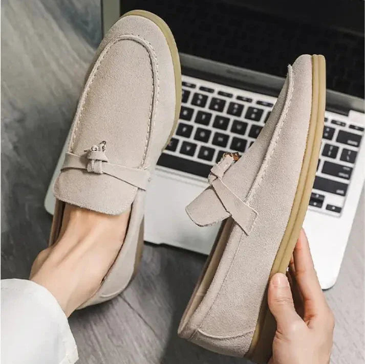 Cow Suede Loafers for Men | Comfortable Casual Slip-On Shoes | Versatile Footwear for Everyday Wear