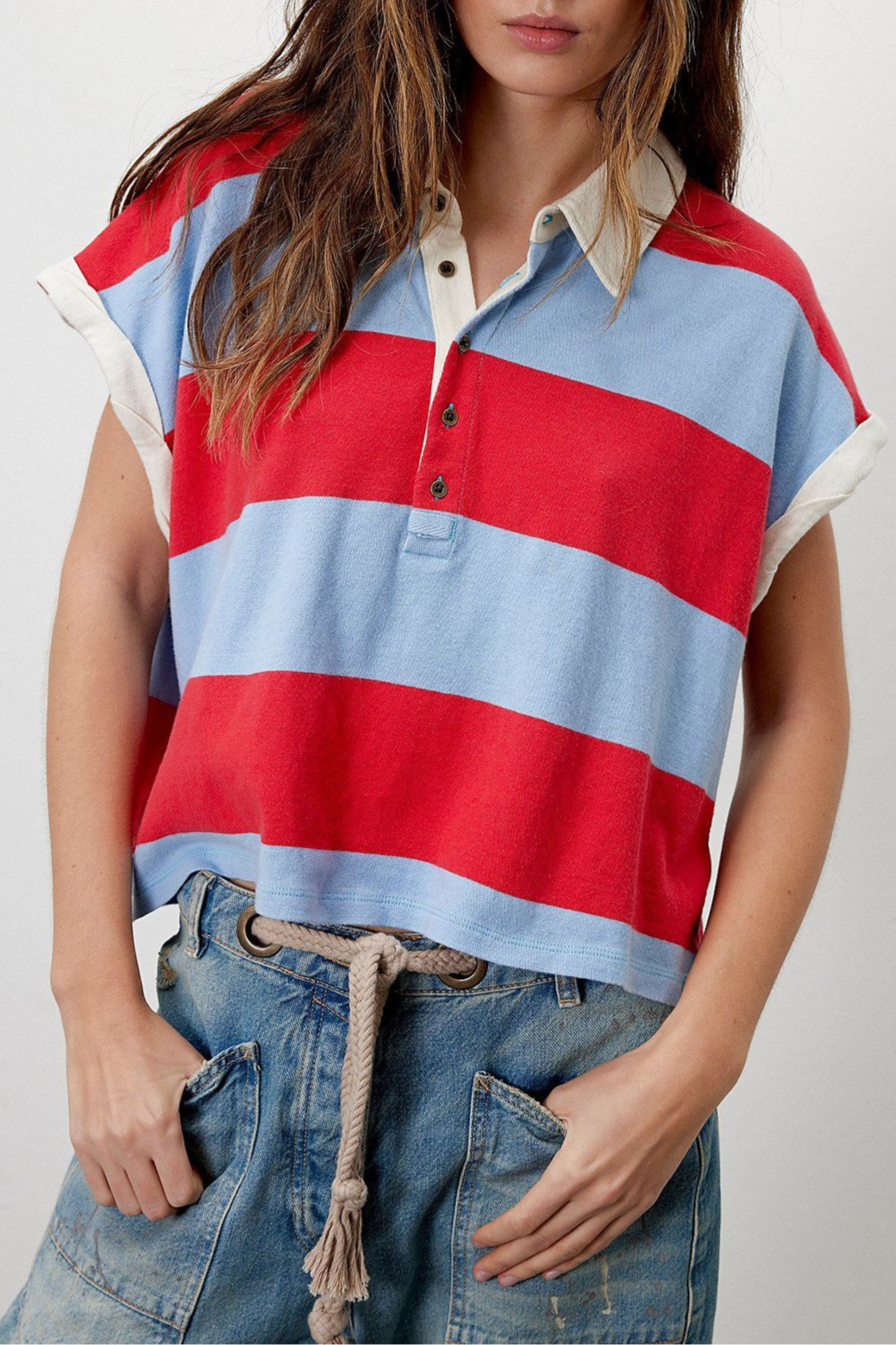 Cropped Polo Shirt for Women - Soft Cotton Blend, Casual Style, Perfect for Everyday Wear, Available in Multiple Colors