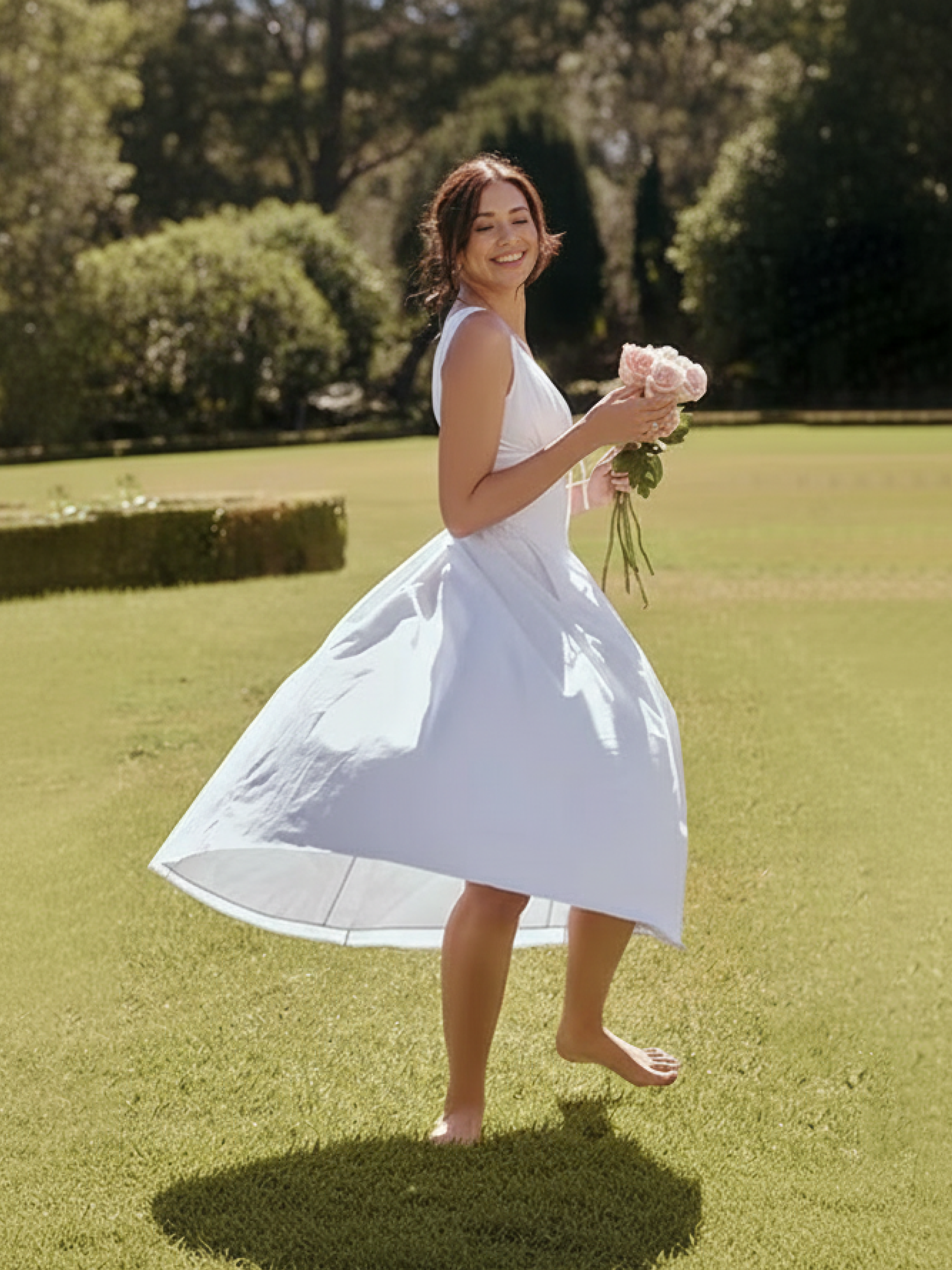 Deep V-Neck Midi Tank Dress for Women - Casual Summer Style - Lightweight Fabric - Perfect for Everyday Wear