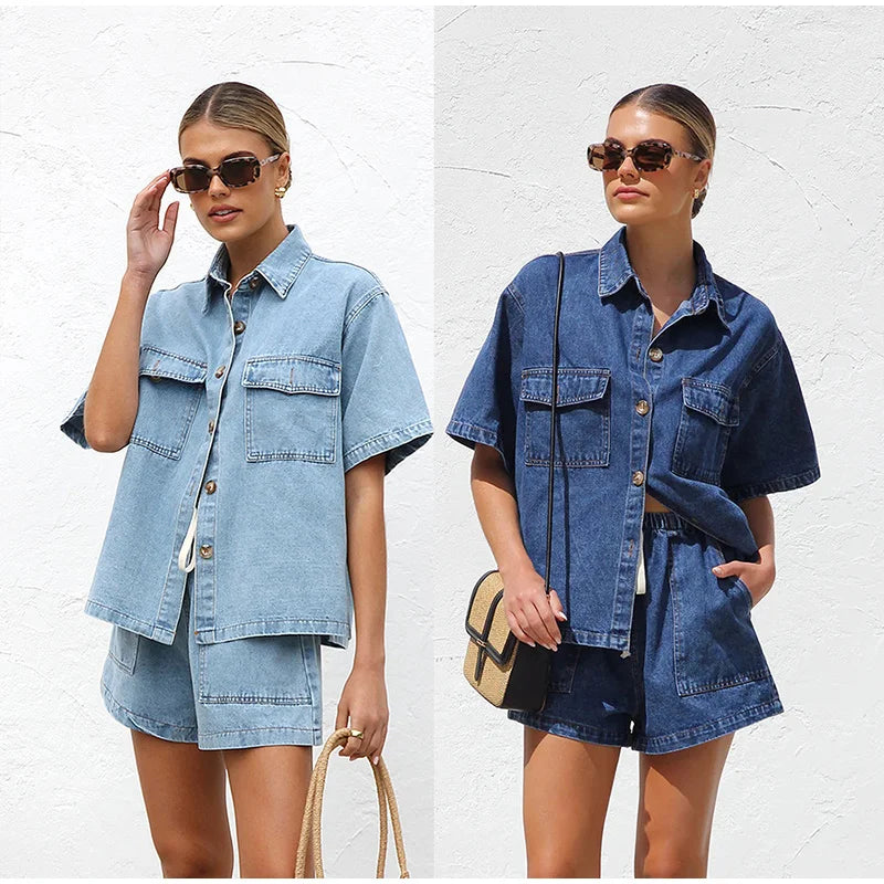 Denim 2-Piece Set for Women | Casual Style | Comfortable Fabric | Perfect for Everyday Wear