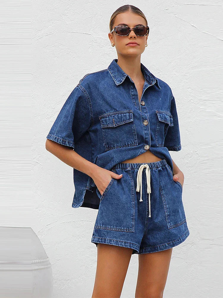 Denim 2-Piece Set for Women | Casual Style | Comfortable Fabric | Perfect for Everyday Wear