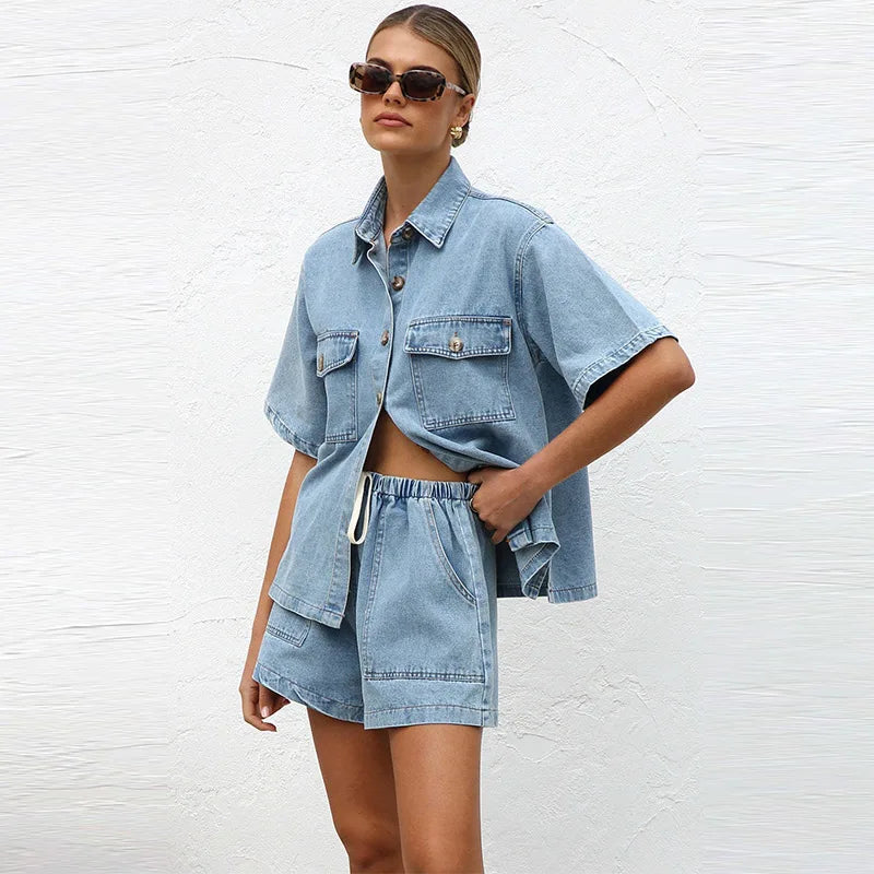 Denim 2-Piece Set for Women | Casual Style | Comfortable Fabric | Perfect for Everyday Wear