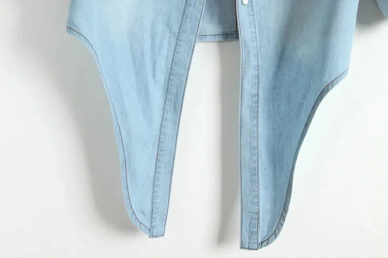 Denim Crop Top for Summer - Lightweight Casual Style for Women