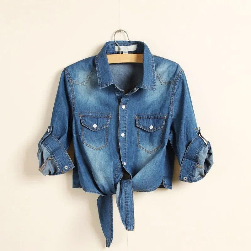 Denim Crop Top for Summer - Lightweight Casual Style for Women