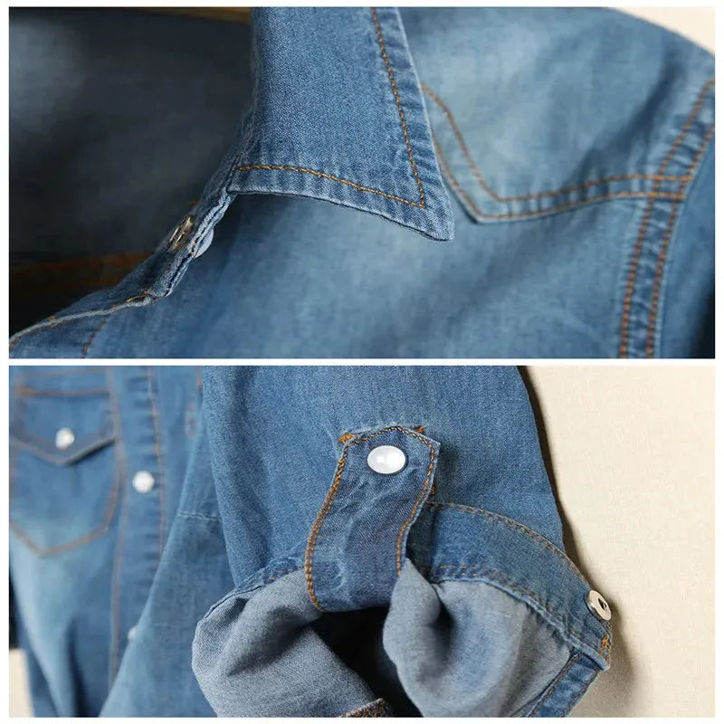 Denim Crop Top for Summer - Lightweight Casual Style for Women