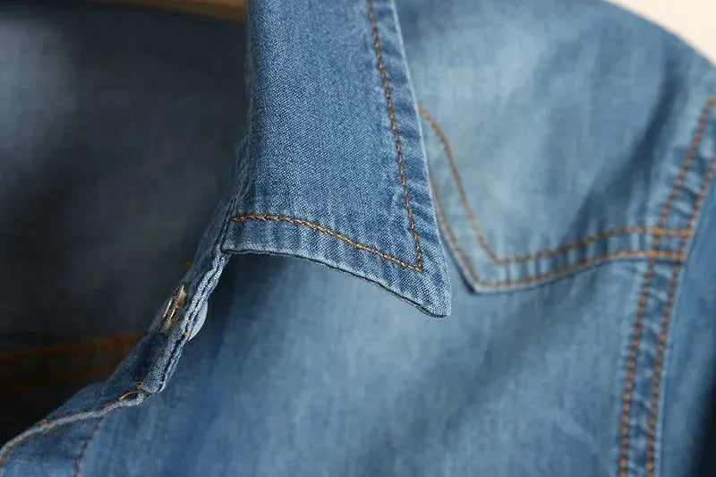 Denim Crop Top for Summer - Lightweight Casual Style for Women