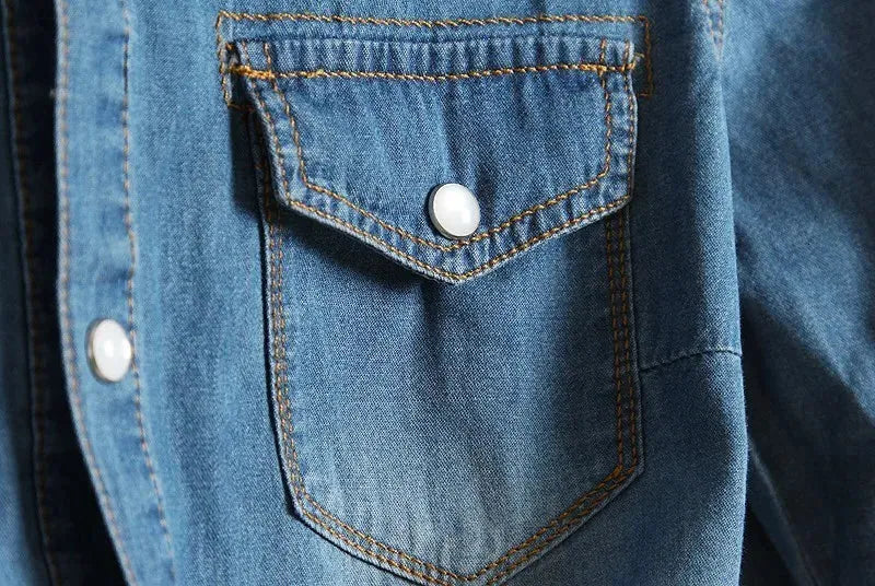 Denim Crop Top for Summer - Lightweight Casual Style for Women