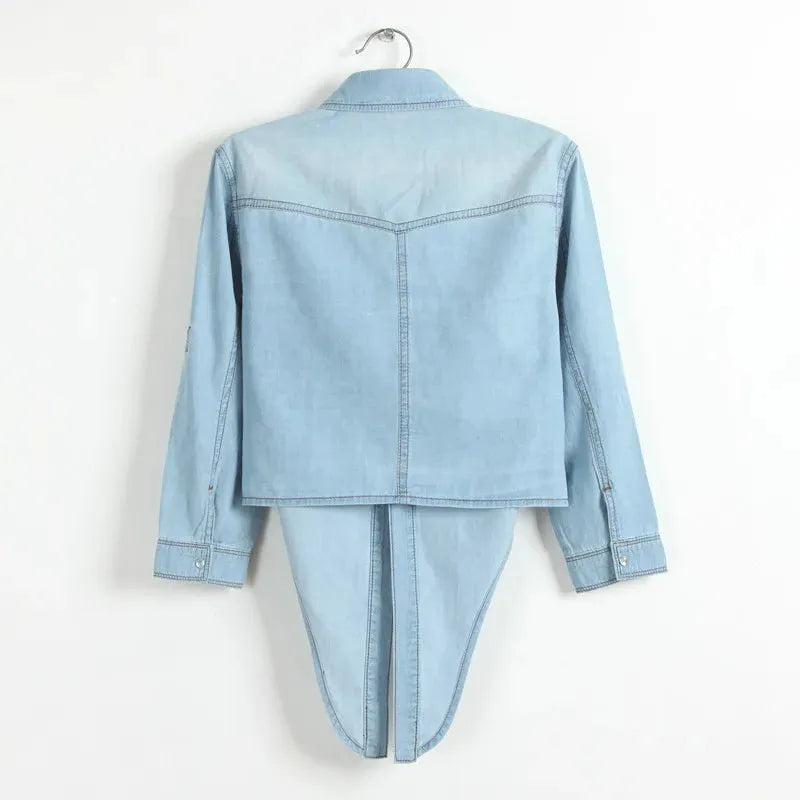 Denim Crop Top for Summer - Lightweight Casual Style for Women