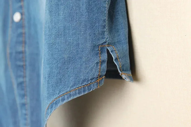 Denim Crop Top for Summer - Lightweight Casual Style for Women