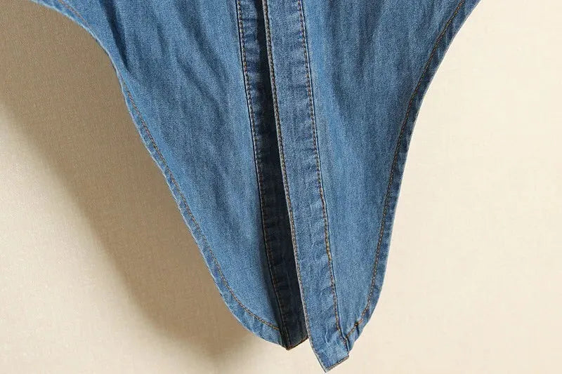 Denim Crop Top for Summer - Lightweight Casual Style for Women