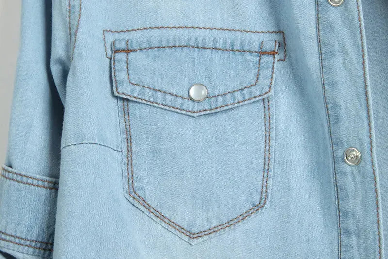 Denim Crop Top for Summer - Lightweight Casual Style for Women