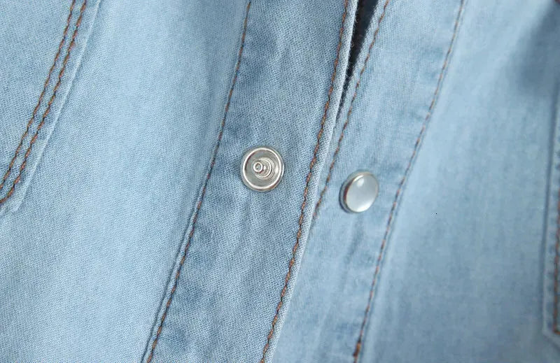 Denim Crop Top for Summer - Lightweight Casual Style for Women