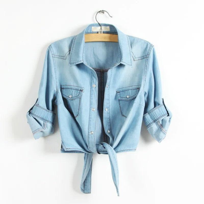 Denim Crop Top for Summer - Lightweight Casual Style for Women