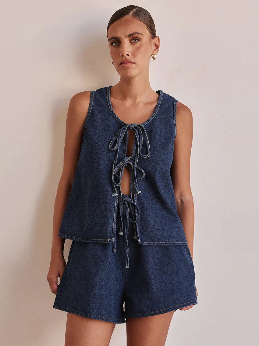 Denim Jacket and Pants Set for Women - Casual Style, Comfortable Fit, Versatile Outfit for Everyday Wear