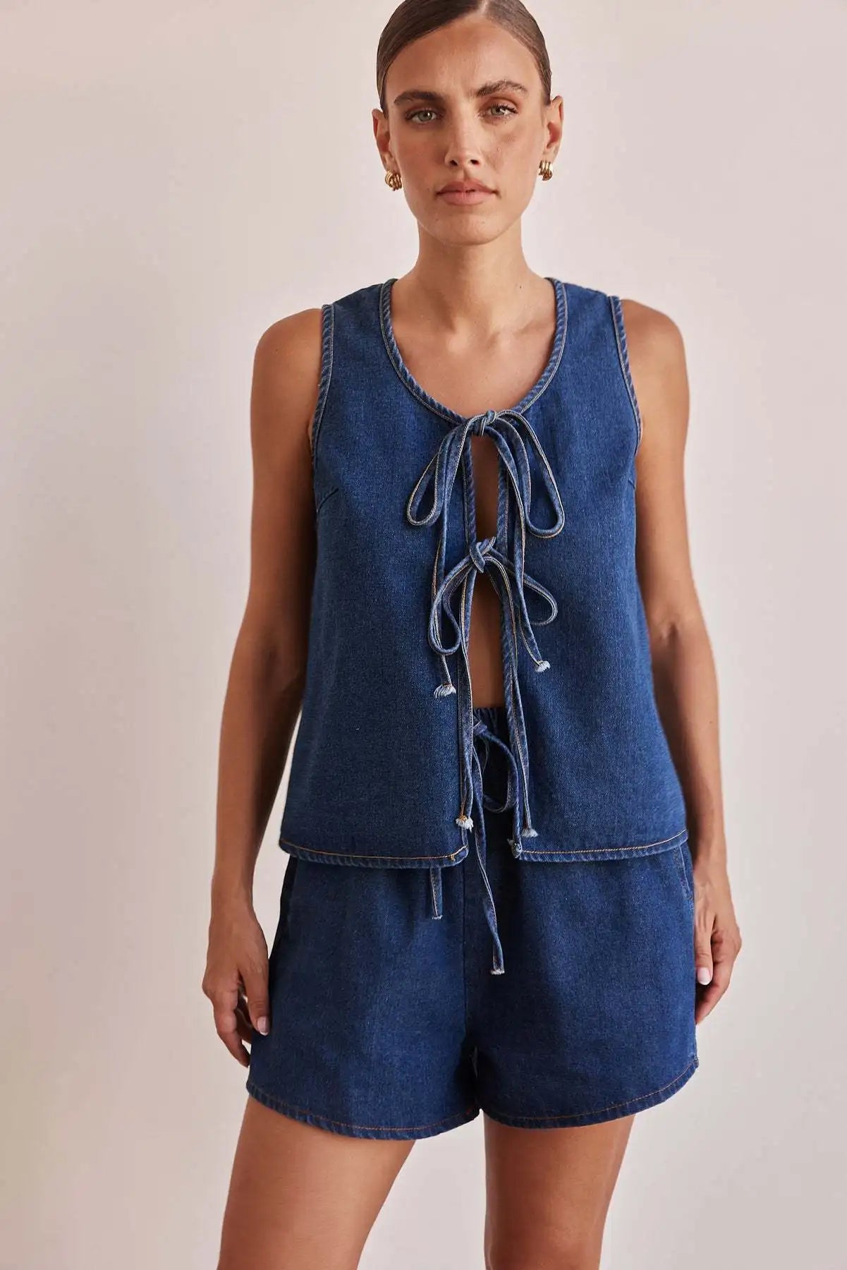 Denim Tie Set for Men - Casual Style, Versatile Fashion Accessory, Perfect for Weddings and Events