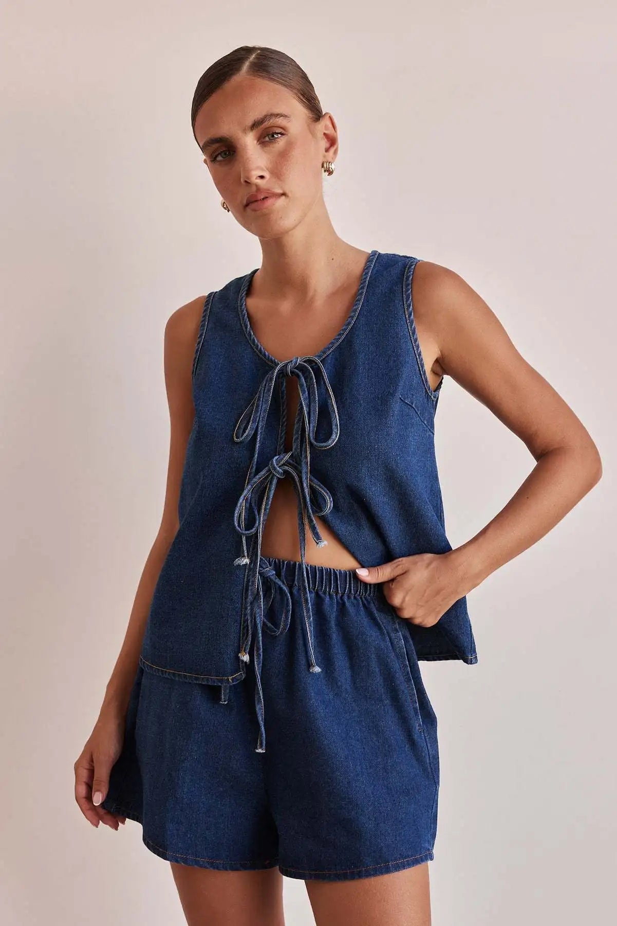 Denim Tie Set for Men - Casual Style, Versatile Fashion Accessory, Perfect for Weddings and Events