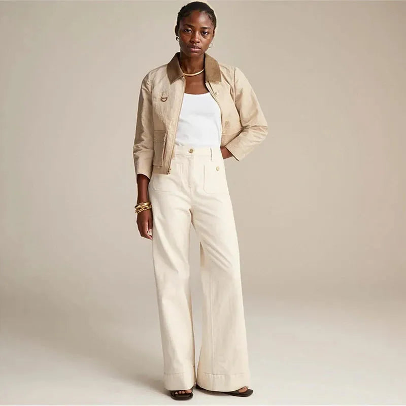 Denim Trousers for Women - Giselle Style - Casual Fit - Versatile Everyday Wear - Available in Multiple Sizes