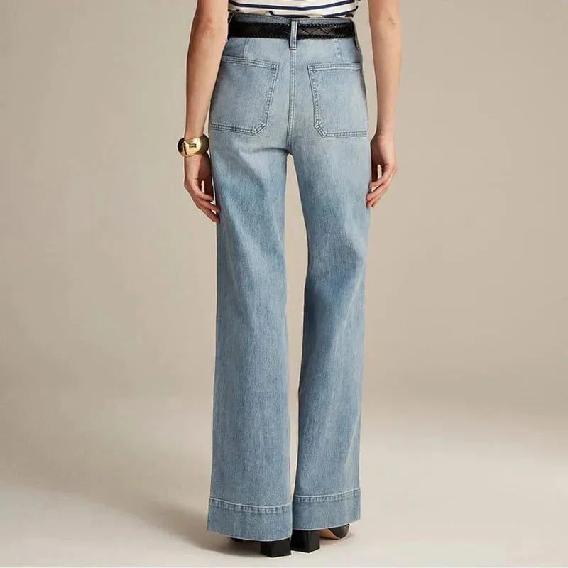 Denim Trousers for Women - Giselle Style - Casual Fit - Versatile Everyday Wear - Available in Multiple Sizes