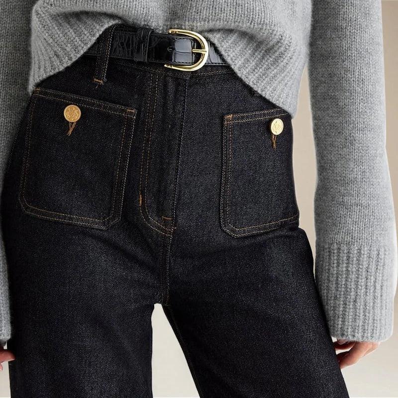 Denim Trousers for Women - Giselle Style - Casual Fit - Versatile Everyday Wear - Available in Multiple Sizes