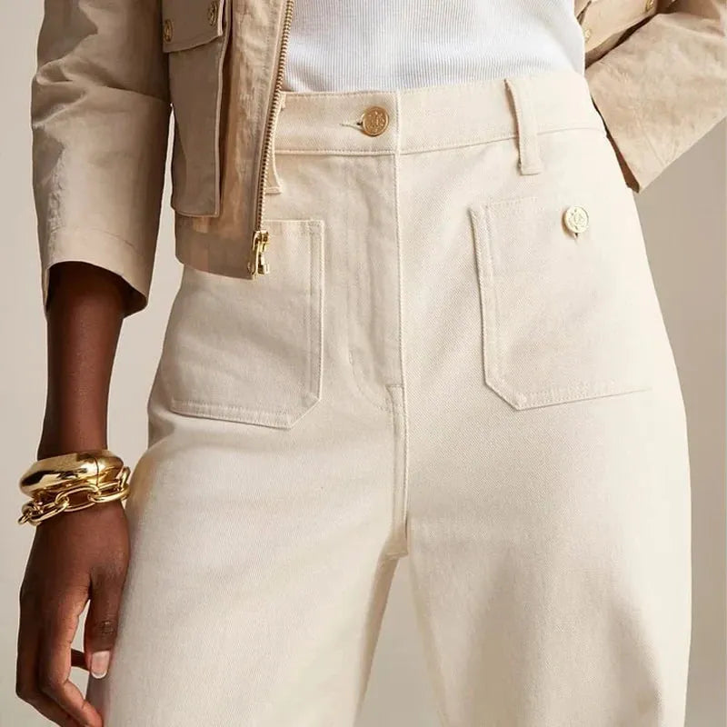 Denim Trousers for Women - Giselle Style - Casual Fit - Versatile Everyday Wear - Available in Multiple Sizes