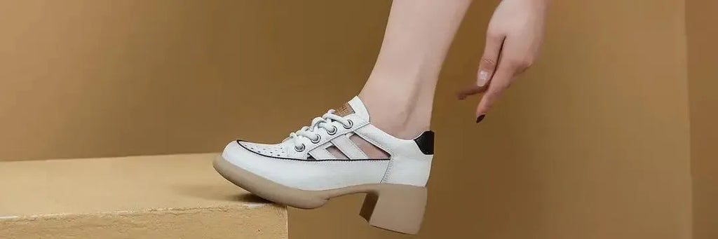 Derby Heels for Women - Elegant Leather Design for Formal and Casual Wear - Classic Black