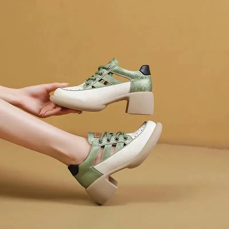 Derby Heels for Women - Elegant Leather Design for Formal and Casual Wear - Classic Black