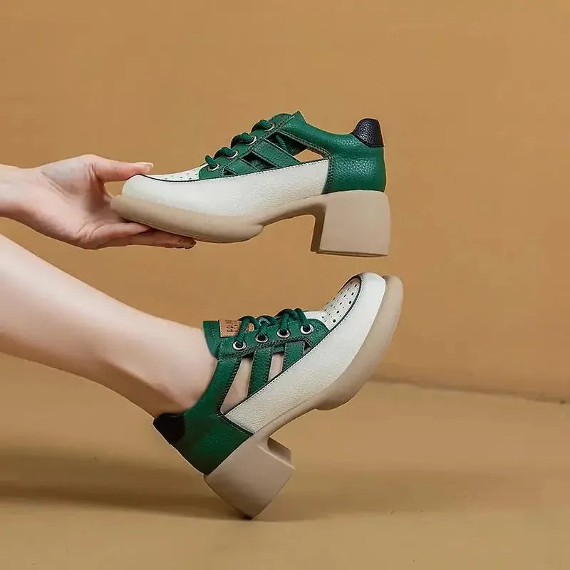 Derby Heels for Women - Elegant Leather Design for Formal and Casual Wear - Classic Black