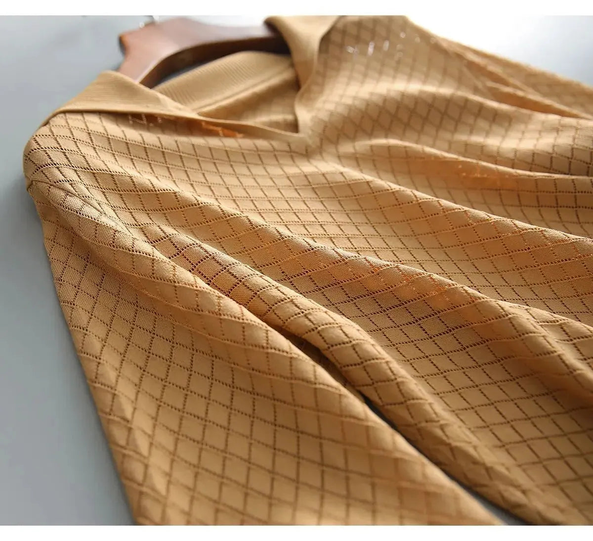 Diamond Knit Top in Céleste Color - Women's Casual Sweater for Everyday Wear