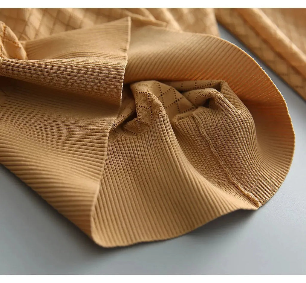 Diamond Knit Top in Céleste Color - Women's Casual Sweater for Everyday Wear