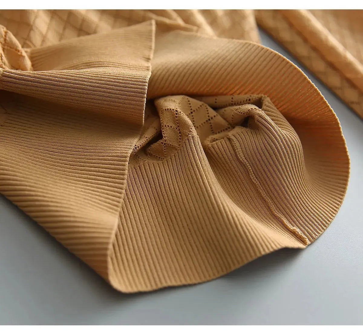 Diamond Knit Top in Céleste Color - Women's Casual Sweater for Everyday Wear